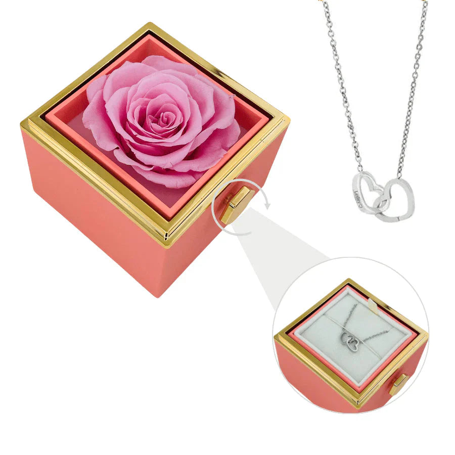 Engraved Necklace & Real Rose Box