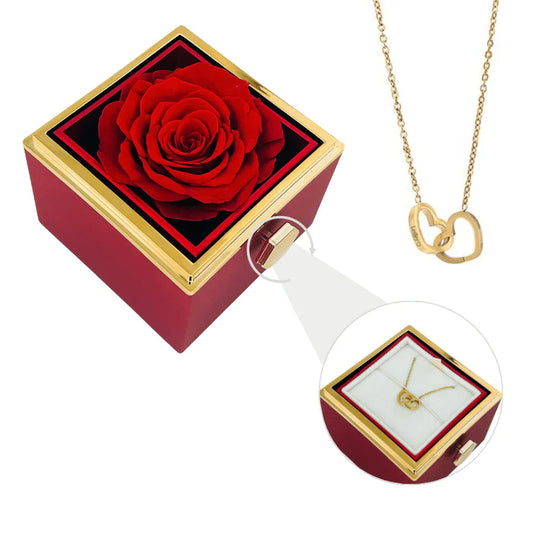 Engraved Necklace & Real Rose Box